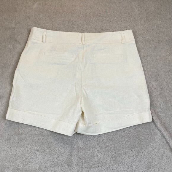 APT 9 Women's Torie Shorts Size 10 Beige Linen Blend Casual Summer Cuffed Pocket - Picture 9 of 9